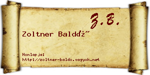 Zoltner Baldó névjegykártya